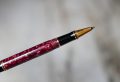 STYLO ROLLER PARKER DUOFOLD EN RESINE VIOLET MARBREE - FINITION PL. OR 18 CARATS – Image 2