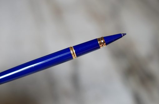 STYLO ROLLER WATERMAN GENTLEMAN EN LAQUE BLEU ROYAL & PL. OR 18 CARATS