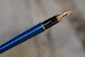 STYLO PLUME S.T. DUPONT FIDELIO EN LAQUE BLEU CANARD - PLUME OR MASSIF 14 CARATS – Image 2