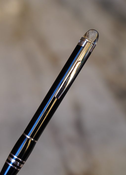 STYLO BILLE MONTBLANC STARWALKER EN RESINE NOIRE - FINITION PLATINUM