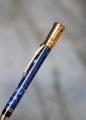 STYLO PORTE-MINES PARKER DUOFOLD RESINE BLEUE MARBREE & PL. OR 18 CARATS – Image 2