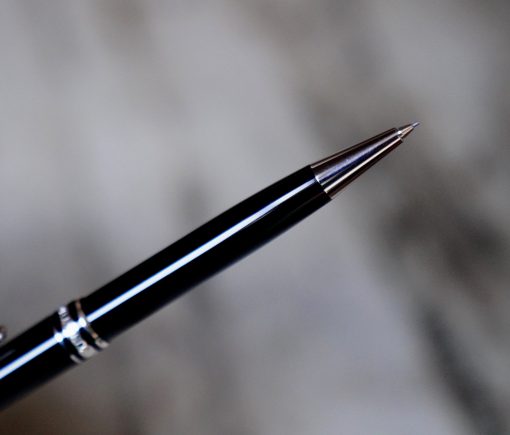 STYLO PORTE-MINES MONTBLANC MEISTERSTÜCK RESINE NOIRE- FINITION PLATINUM