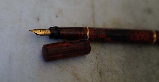 STYLO PLUME PARISIANA RIPPLE SAFETY - PLUME EN OR MASSIF 18 CARATS - RARE ANCIEN