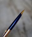 STYLO BILLE WATERMAN EDSON EN RESINE BLEUE - CAPUCHON PL. OR 18 CARATS – Image 2