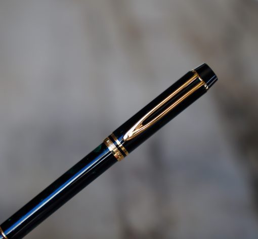 STYLO PLUME WATERMAN MAN 200 VERT MARBRE - PLUME EN OR MASSIF 18 CARATS