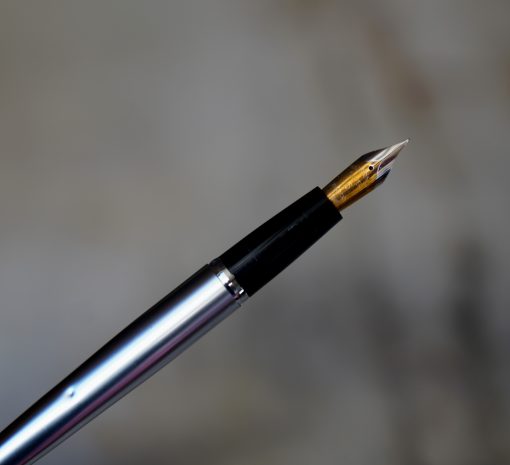 STYLO PLUME WATERMAN MAN SUPER 6 METAL CHROME - PLUME OR MASSIF 18 CARATS