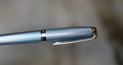 STYLO PLUME S.T. DUPONT FIDELIO METAL GUILLOCHE - PLUME EN OR MASSIF 14 CARATS