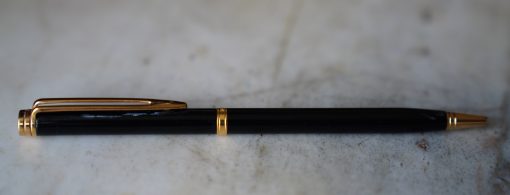 STYLO BILLE WATERMAN GENTLEMAN EN LAQUE NOIRE & PL. OR 18 CARATS