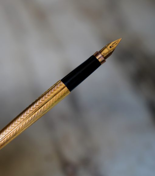 STYLO PLUME PARKER 75 FOUGERE VERMEIL 925 - PLUME EN OR MASSIF 18 CARATS - RARE