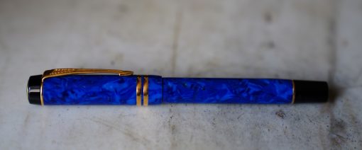 STYLO ROLLER PARKER DUOFOLD RESINE LAPI LAULI MARBREE & PL. OR 18 CT