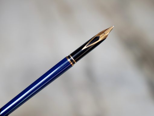 STYLO PLUME SHEAFFER TARGA SLIM LAQUE HERMES BLUE - PLUME EN OR MASSIF 18 CARATS