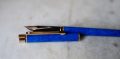 STYLO PLUME SHEAFFER TARGA SLIM LAQUE BLEUE MARBRE- PLUME EN OR MASSIF 14 CARATS – Image 2