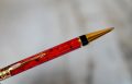 STYLO BILLE PARKER DUOFOLD EN RESINE ROUGE MARBRE & PL. OR 18 CARATS – Image 2