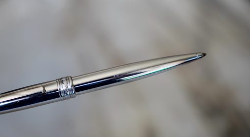 STYLO BILLE MONTBLANC MEISTERSTÜCK SOLITAIRE FINITION ACIER PLATINE