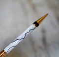 STYLO BILLE PARKER DUOFOLD RESINE PERLEE - LIGNES NOIRES & PL. OR 18 CARATS – Image 2