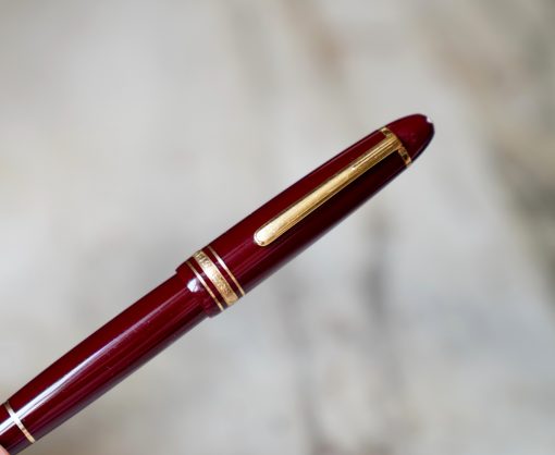 STYLO ROLLER MONTBLANC MEISTERSTÜCK LE GRAND RESINE BORDEAUX & PL. OR 18 CARATS