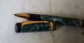 STYLO ROLLER PARKER DUOFOLD EN RESINE VERTE MARBREE & PL. OR 18 CARATS - RARE – Image 2
