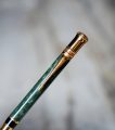 STYLO BILLE PARKER DUOFOLD EN RESINE VERTE MARBRE & PL. OR 18 CARATS – Image 2