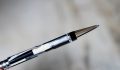 STYLO BILLE PARKER DUOFOLD MOSAÏQUE EN RESINE GRISE & NOIRE - FINITION PLATINUM – Image 2