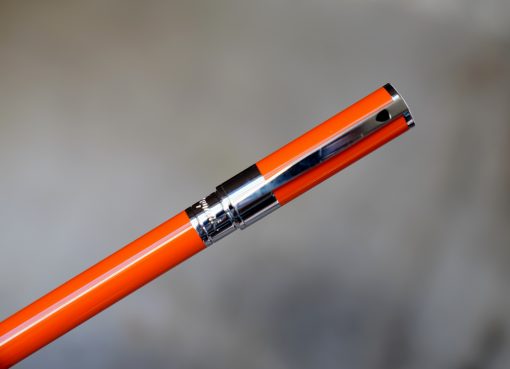 STYLO ROLLER S.T. DUPONT D - INITIAL EN LAQUE ORANGE & CHROME
