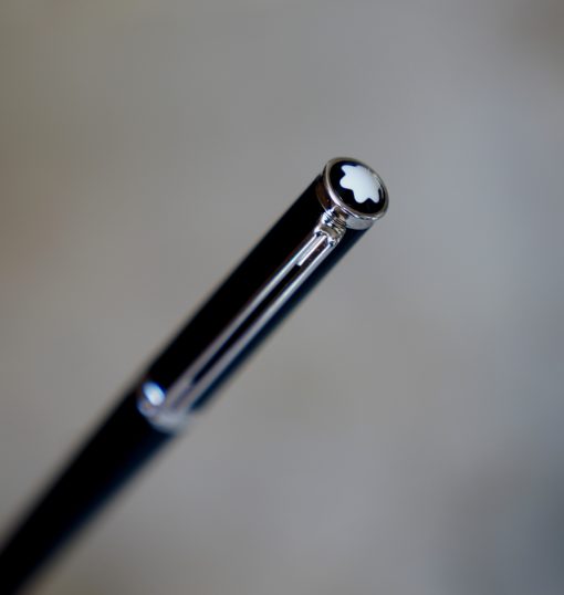 STYLO ROLLER MONTBLANC NOBLESSE OBLIGE EN RESINE NOIRE - FINITION PLATINUM