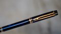 STYLO ROLLER WATERMAN MAN 200 RESINE BLEUE MARBREE & PL. OR 18 CARATS – Image 2