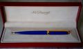 STYLO BILLE S.T. DUPONT FIDELIO LAQUE BLEUE LAPIS LAZULI & PLAQUE OR 18 CARATS – Image 2