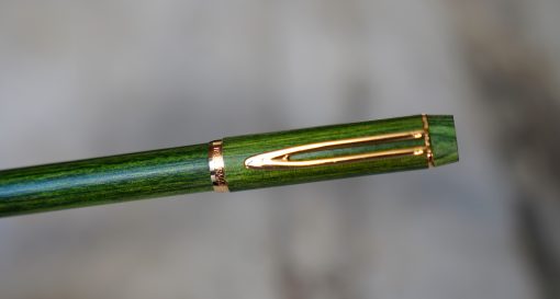 STYLO PLUME WATERMAN MAN 100 EN BOIS VERT FONTAINEBLEAU - PL.UME OR 18 CARATS