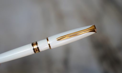 STYLO ROLLER WATERMAN CHARLESTON EN RESINE CREME & PL. OR 18 CARATS