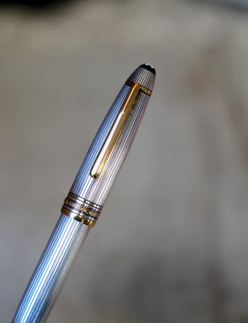 STYLO PLUME MONTBLANC MEISTERSTÜCK 146 EN ARGENT MASSIF 925 - PLUME OR MASSIF 18 CARATS