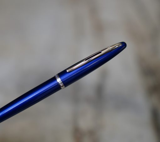 STYLO PLUME WATERMAN CARENE LAQUE BLEU NUIT METALLISE- PLUME OR MASSIF 18 CARATS