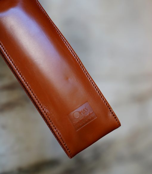 ETUI A STYLOS OMAS EN CUIR MARRON A RABAT - VERSION DEUX PLACES INTERIEUR VELOURS