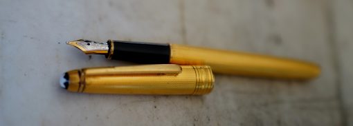 STYLO PLUME MONTBLANC PL. OR BARLEY CORN - PLUME EN OR MASSIF 18 CARATS