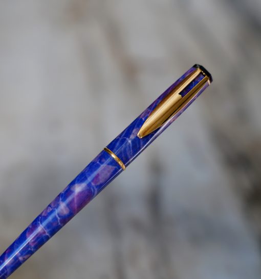 STYLO PLUME WATERMAN REFLEX EN RESINE VIOLETTE MARBREE & PL. OR