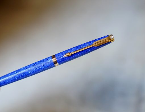 STYLO PLUME PARKER 35 LAQUE DE CHINE LAPISN LAZULI - PLUME OR MASSIF 18 CARATS