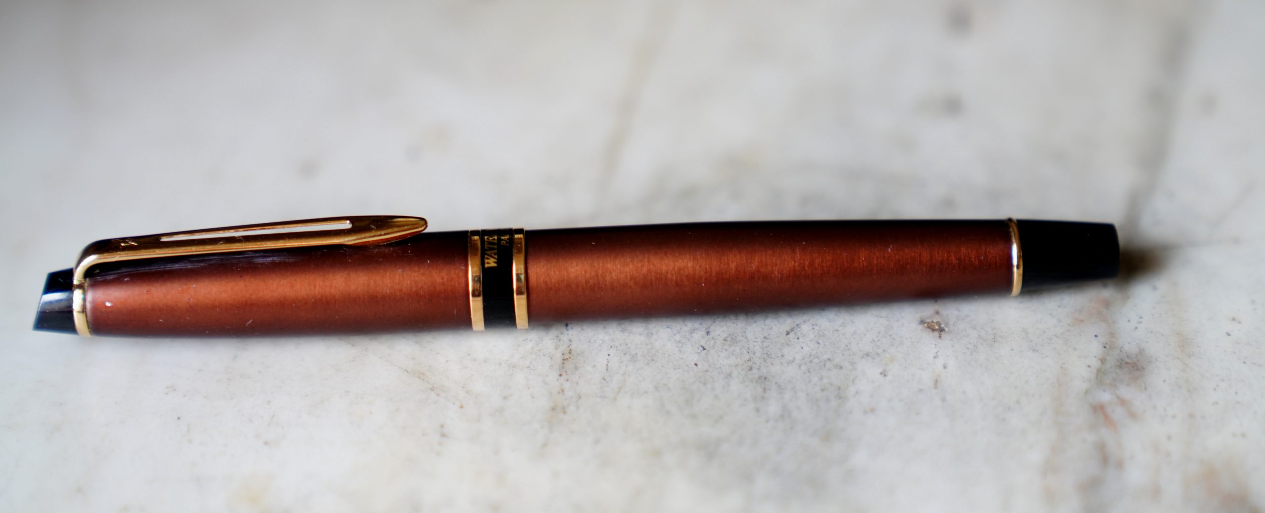 STYLO PLUME WATERMAN EXPERT EN LAQUE BRONZE FINITION BROSSEE