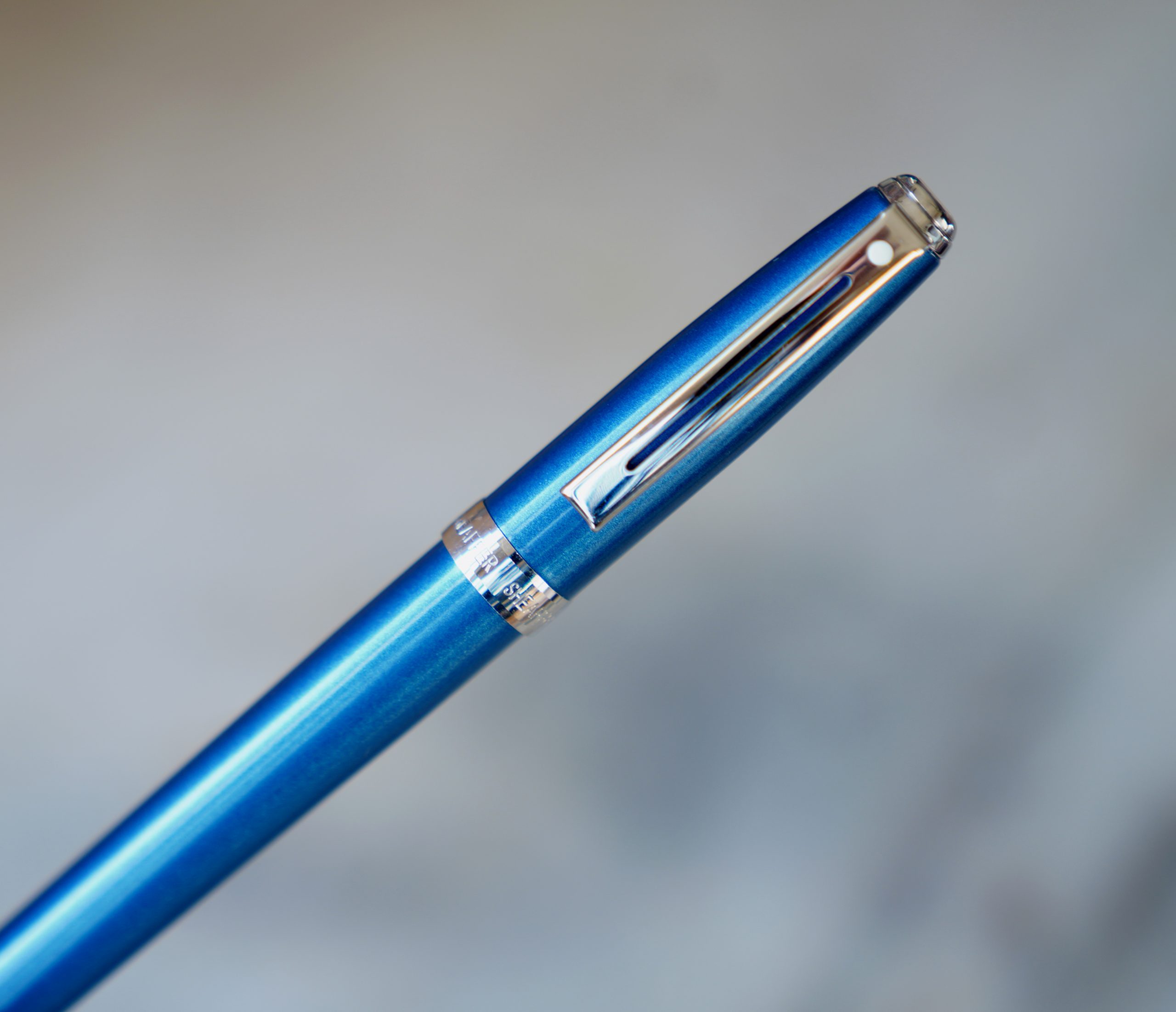 STYLO PLUME SHEAFFER PRELUDE EN LAQUE BLEUE METALLISEE & METAL CHROME – Image 2